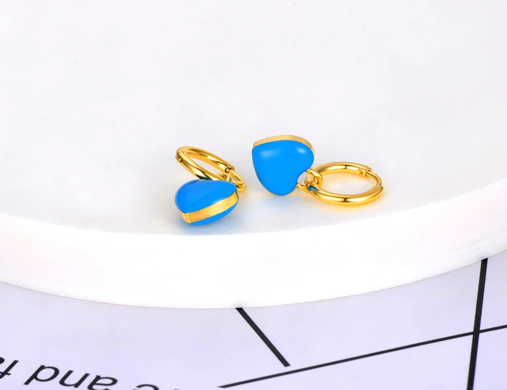 Colorblock Charm Hoop Earrings