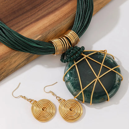 Hand-Woven Resin & Aluminum Statement Set