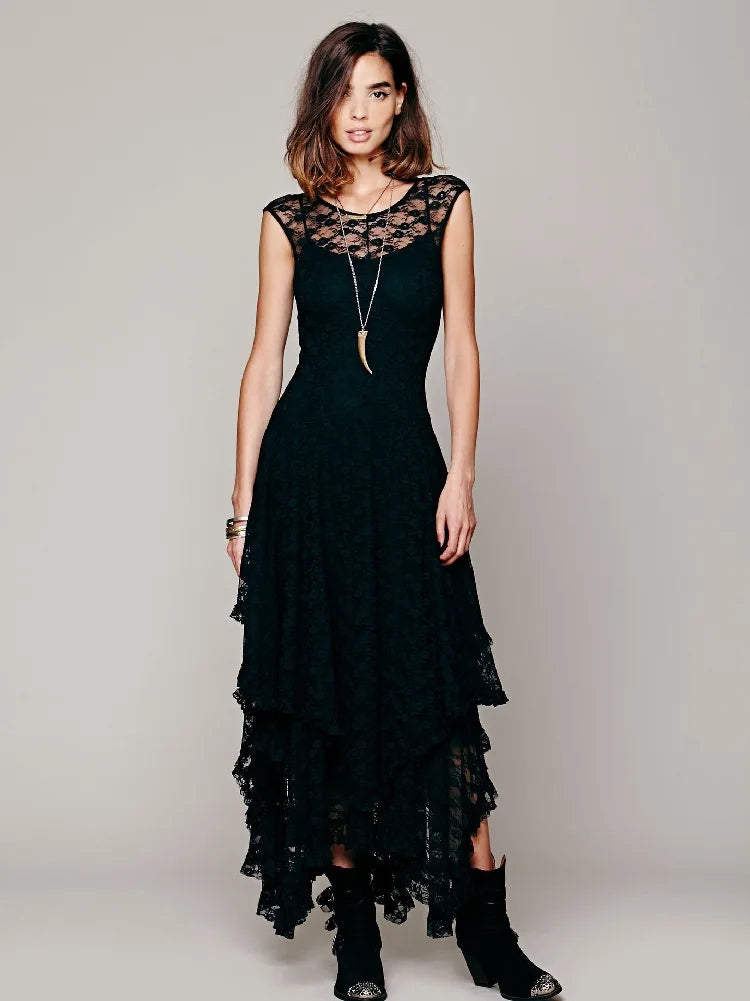 lace handkerchief dress Enchanted Handkerchief-Hem Silhouette_Sarah Colour:ecru Stacees Prom Dress A-line