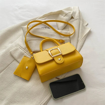 Structured Buckle Top-Handle Mini Bag