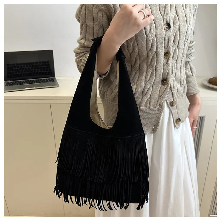 The Muse Soft Fringe Hobo Bag