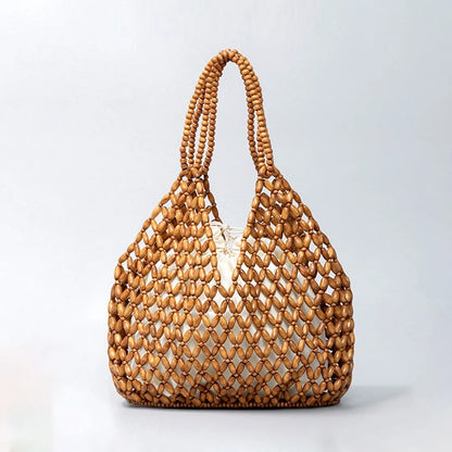 Beaded Bucket Tote Handbag
