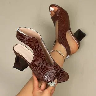 Elegant Fretwork High Heel Sandals