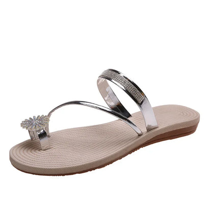 Luxury Rhinestone Flat Sandals