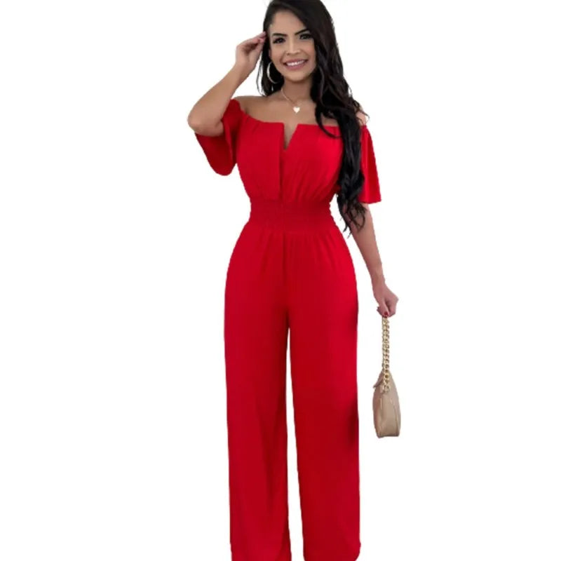 Classy Off-Shoulder High Waist Jumpsuit