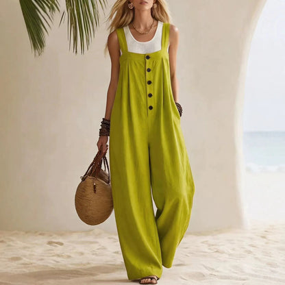 Sundrift Wide-Leg Button Overalls