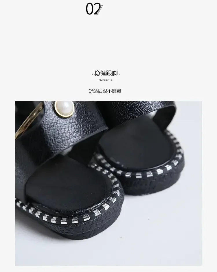Pearly Bead Slingback Sandals