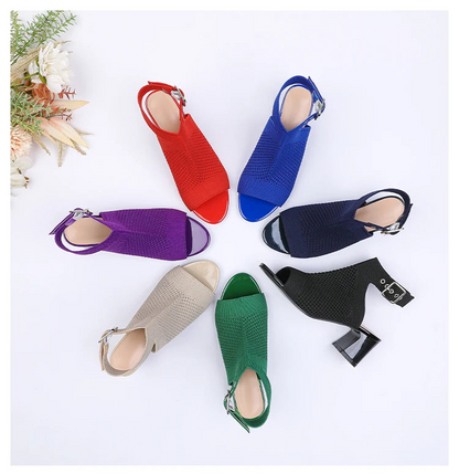 Chic Knit Peep Toe Sandals