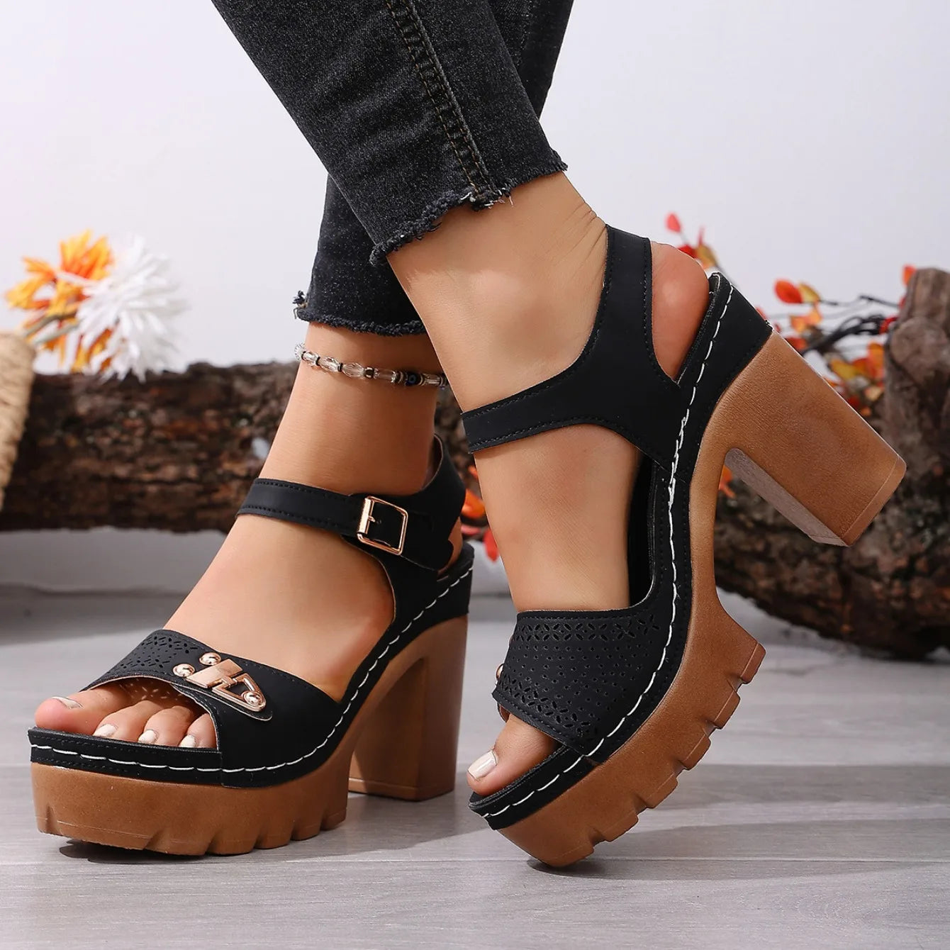 Chic Adjustable Strap Wedge Sandals