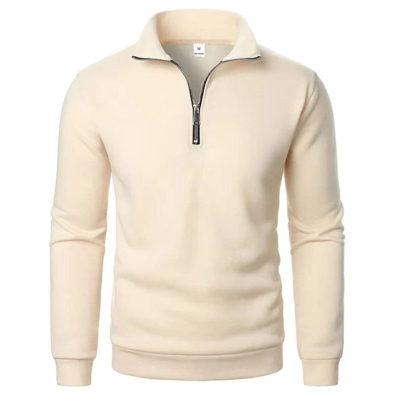 Modern Half-Zip Stand-Collar Pullover