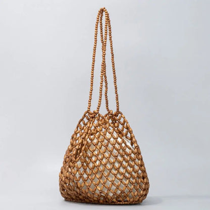 Beaded Bucket Tote Handbag