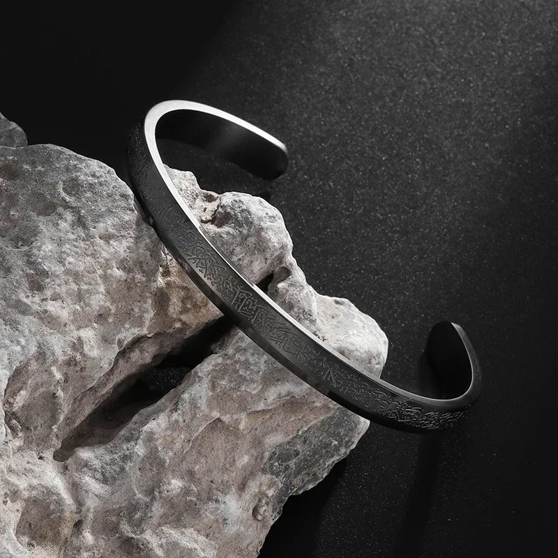 Polished Steel Open Cuff Bangle