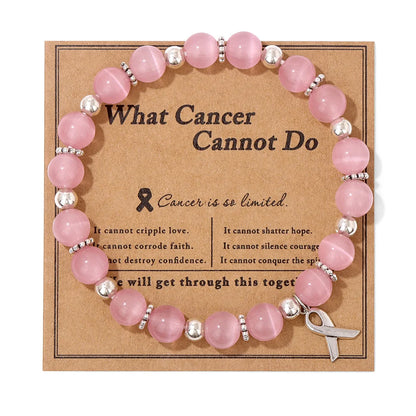 Cancer Warrior Beaded Gemstone Bracelet