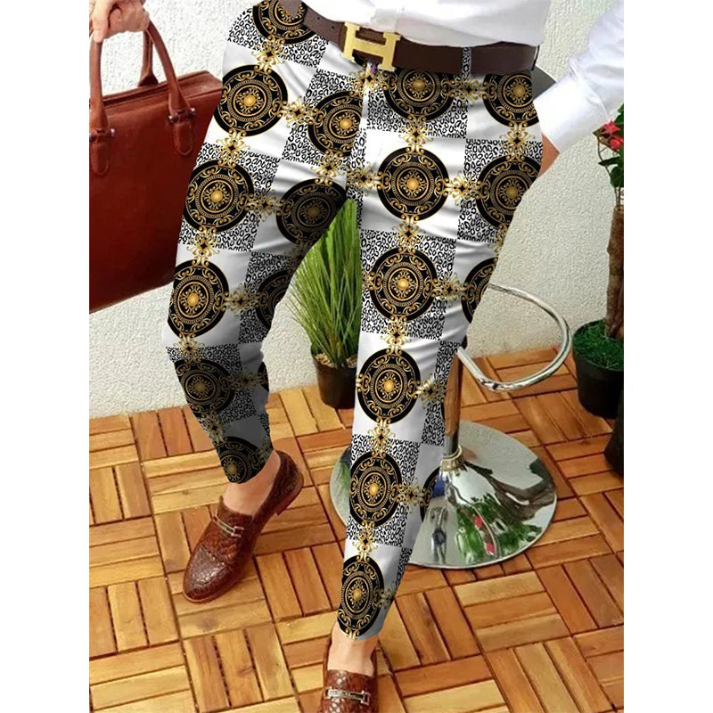 Smart Print Slim Pencil Pants