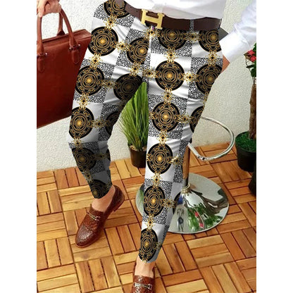 Smart Print Slim Pencil Pants