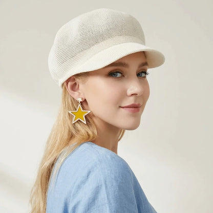 Breathable Woven Visor Newsboy Cap