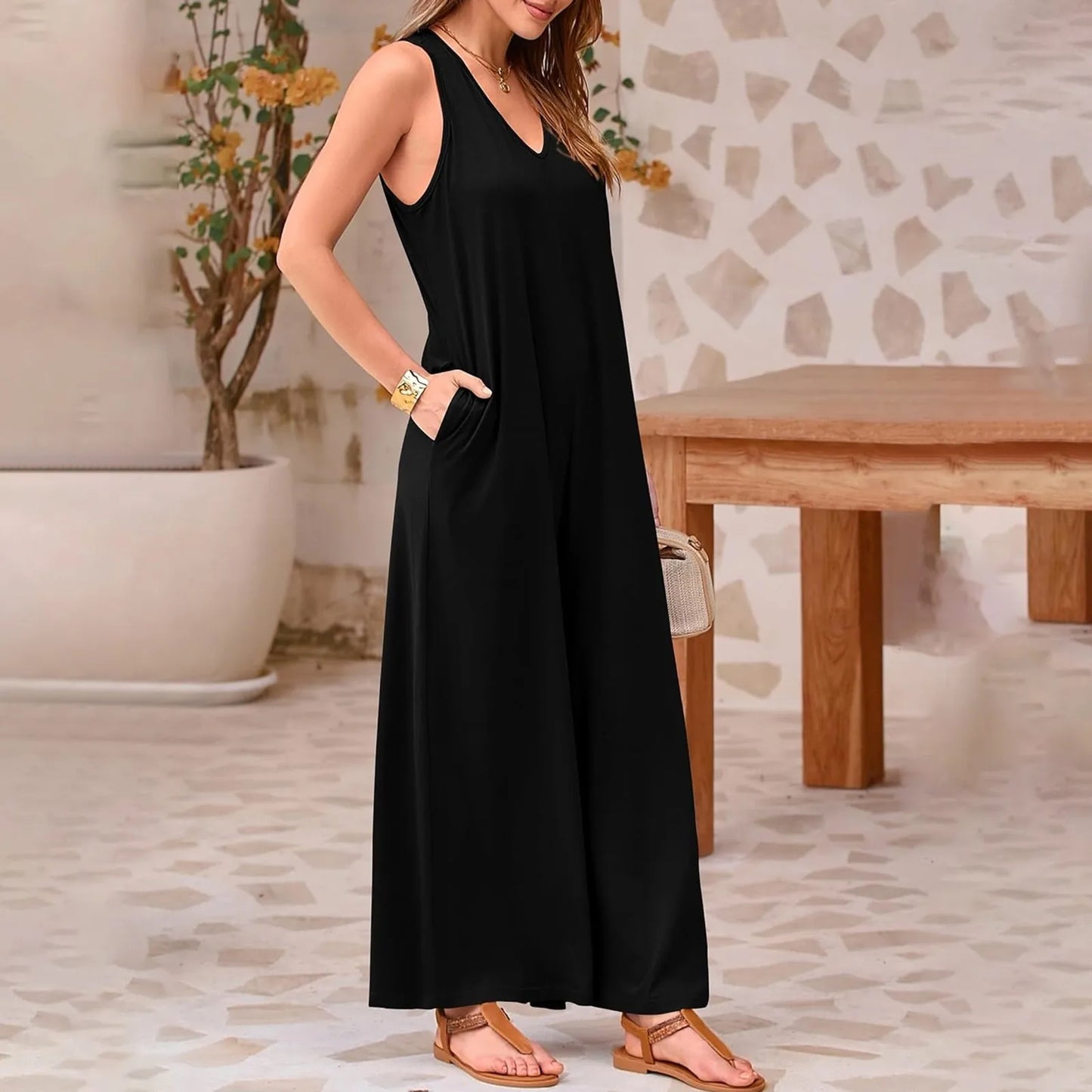 Chic Sleeveless Casual Jumpsuit