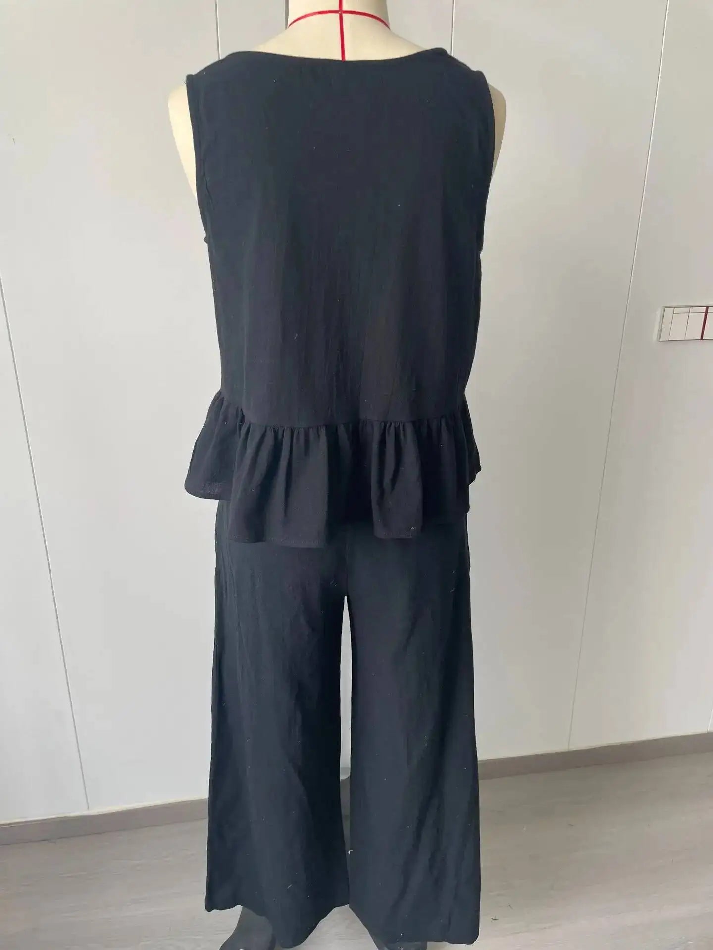 Women's Boho Linen Wide Leg Pant Set