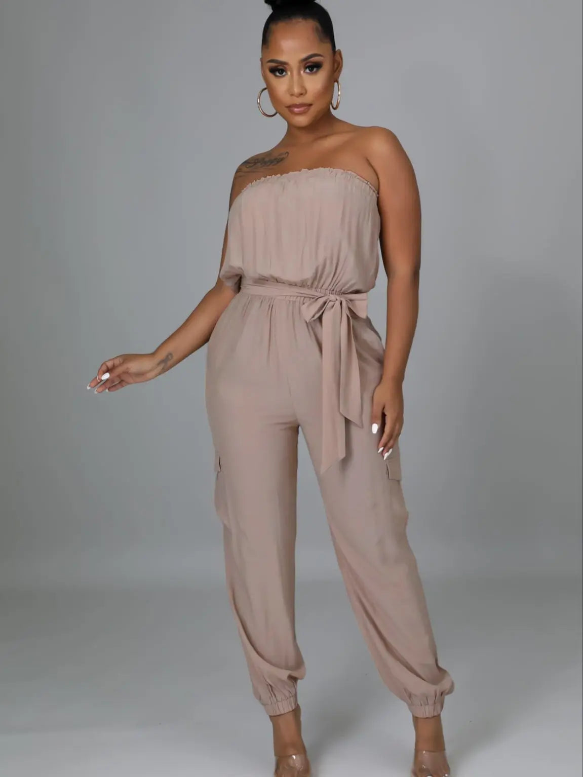 Off Shoulder Strapless Jumpsuit