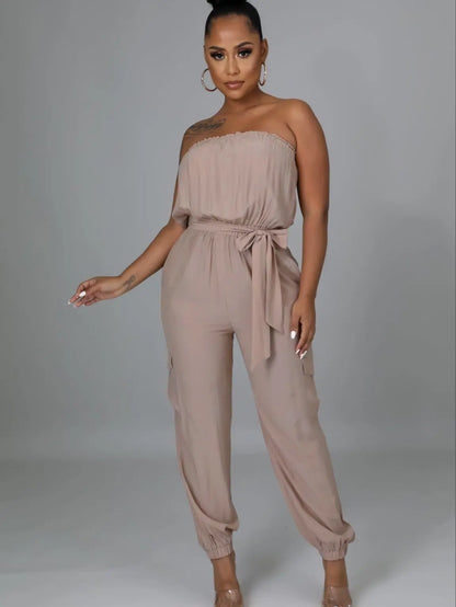 Off Shoulder Strapless Jumpsuit