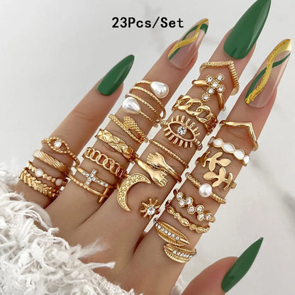 Bohemian Style Women Ring Set