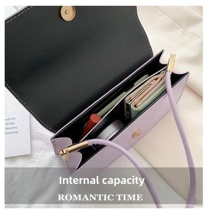 Minimalist Leather Baguette Shoulder Bag