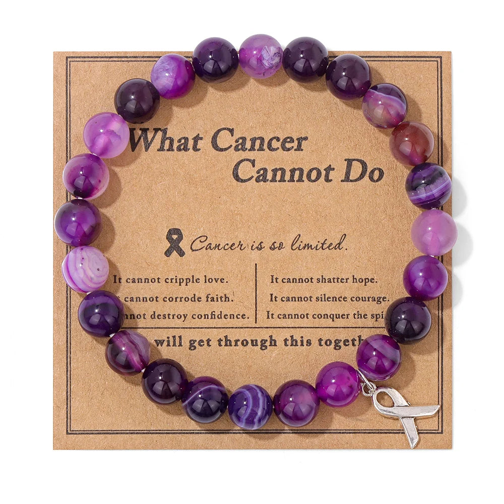 Cancer Warrior Beaded Gemstone Bracelet