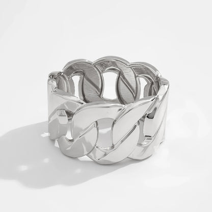 Bold Metal Statement Cuff Bracelet