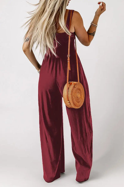 Women's Square Neck Wide Leg Jumpsuit