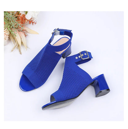 Chic Knit Peep Toe Sandals