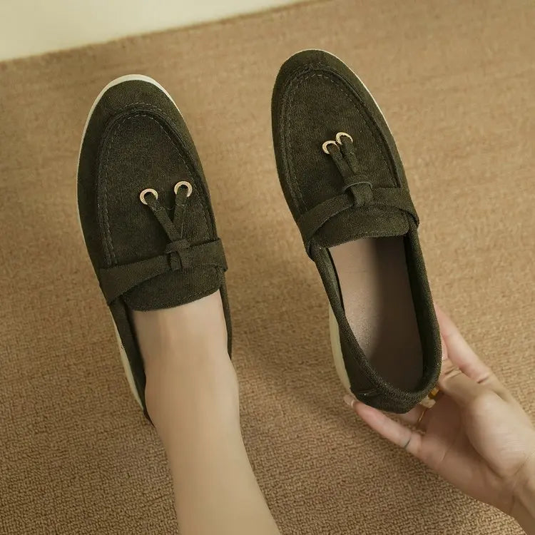 Lefu Women's Soft Leather Comfortable Flats