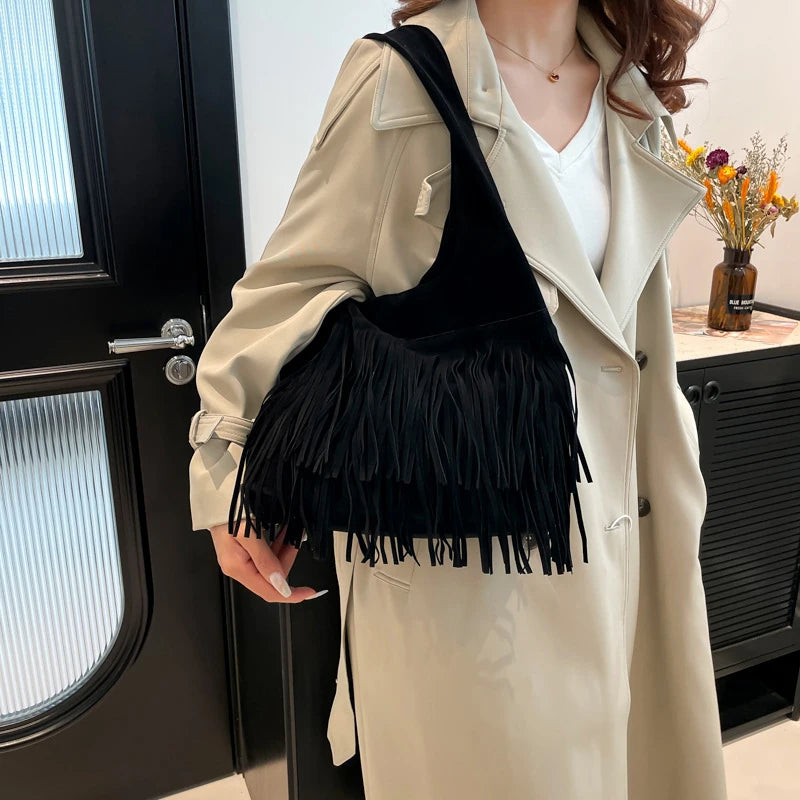 The Muse Soft Fringe Hobo Bag