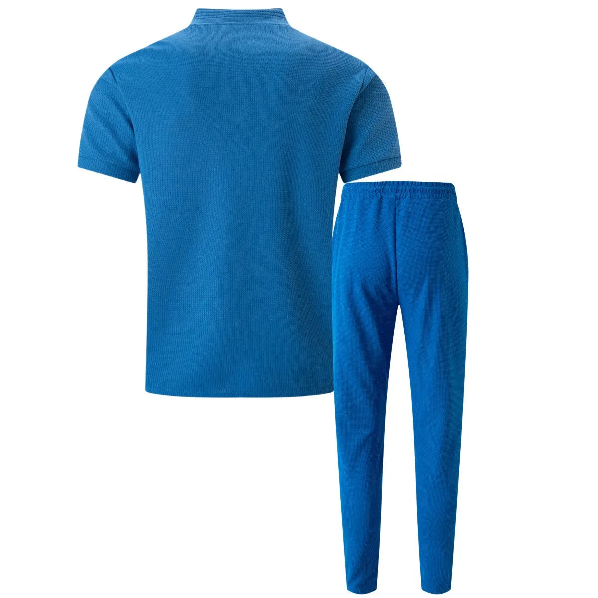 Men's Waffle Knit Polo and Trousers Set