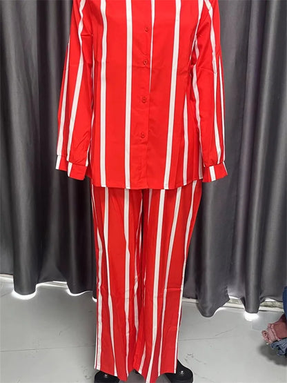Effortless Chic Striped Two-Piece Set