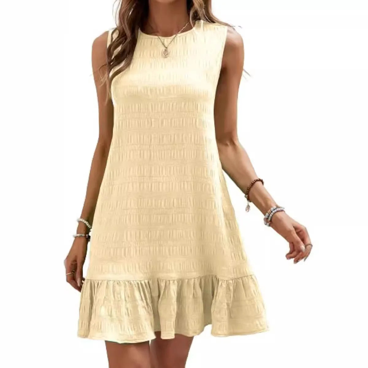 Breezy Ruffle-Hem Shift Dress