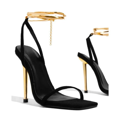 Ankle Strap Thin Heeled Sandals