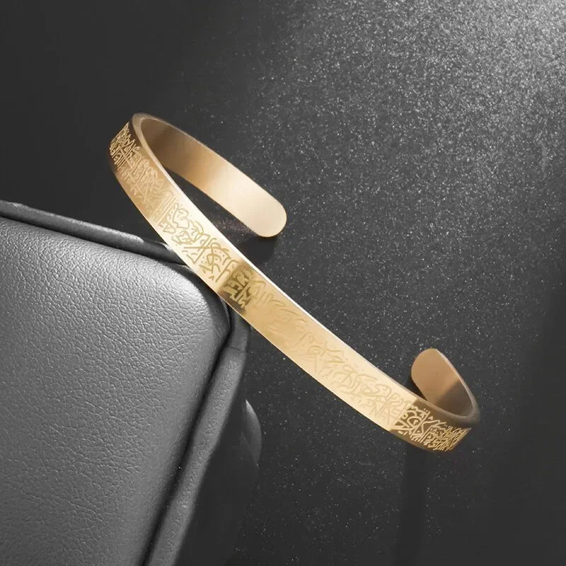 Polished Steel Open Cuff Bangle