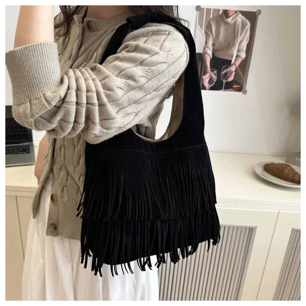 The Muse Soft Fringe Hobo Bag