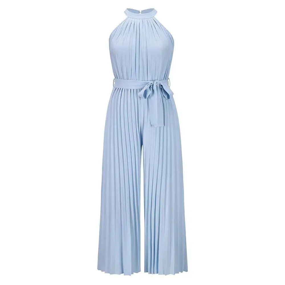Stylish Halter Neck Wide-Leg Jumpsuit