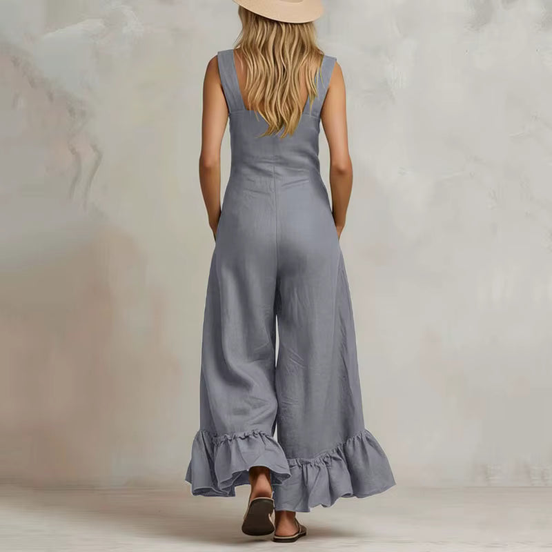 Aurora Ruffle Wide Leg Jumpsuit