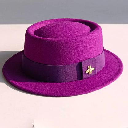 Bee Accent Pork Pie Fedora Hat