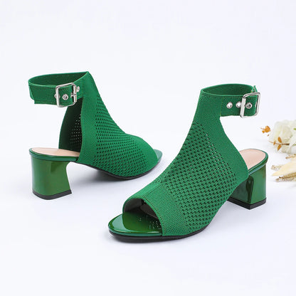 Chic Knit Peep Toe Sandals