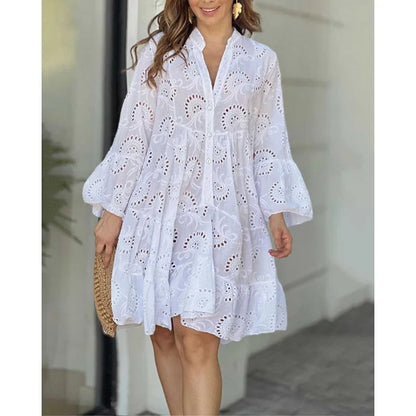 Elegant Embroidery Mini Dress