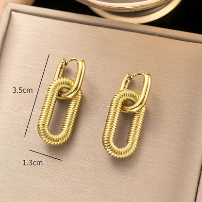 Luminous Spark Rectangle Zircon Earrings
