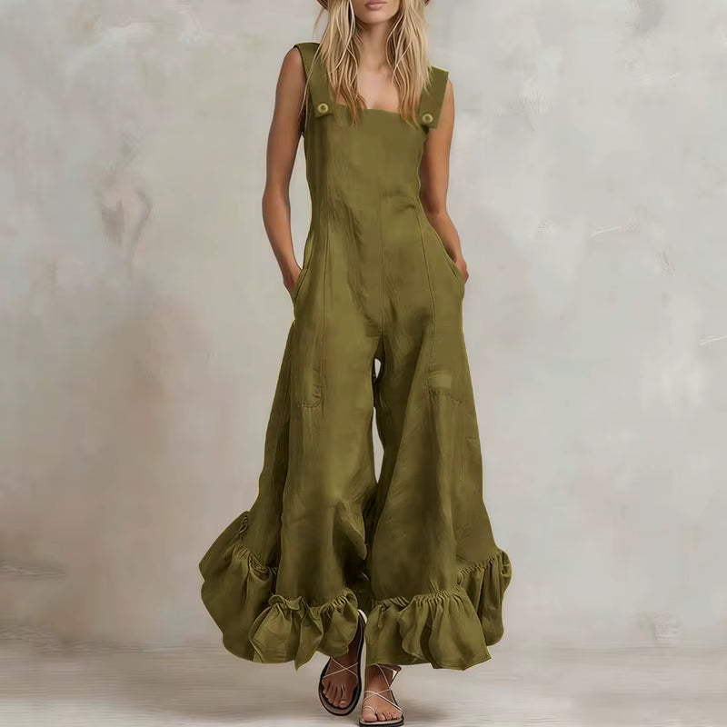 Aurora Ruffle Wide Leg Jumpsuit