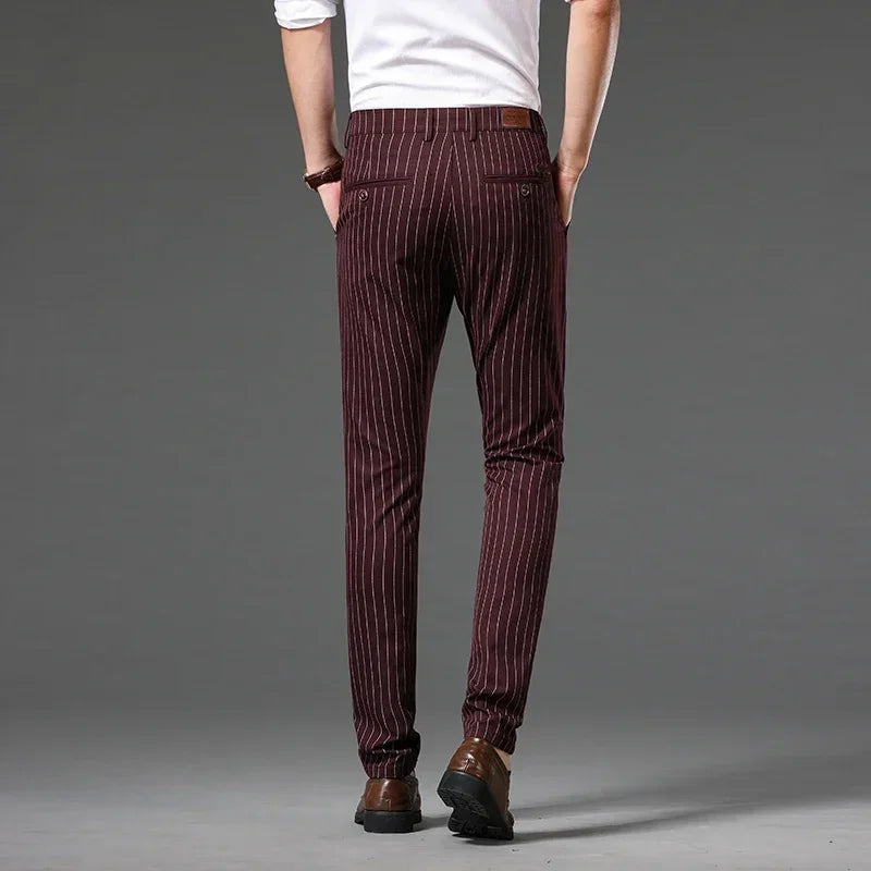 Slim Fit Stripe Suit Pants