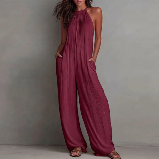 Halter Neck Wide Leg Jumpsuit