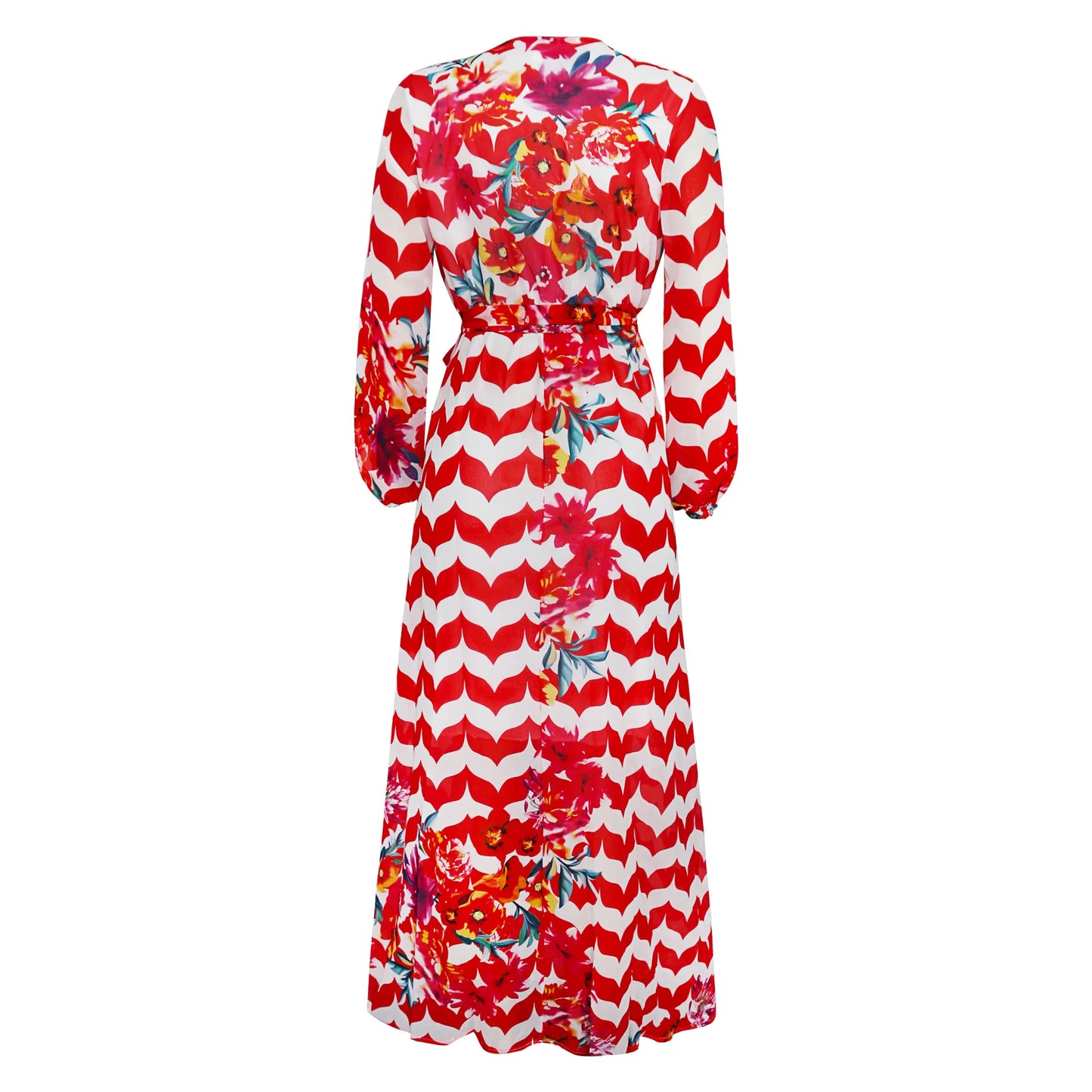 Women's Printed Wrap Maxi Dress