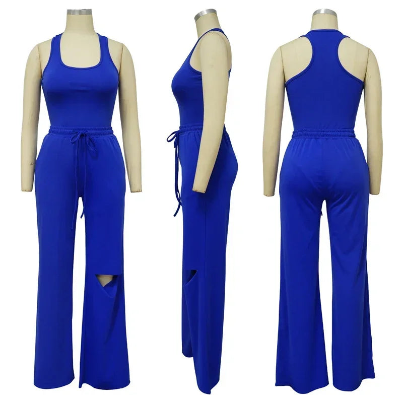 Casual Two Piece Wide Leg Set