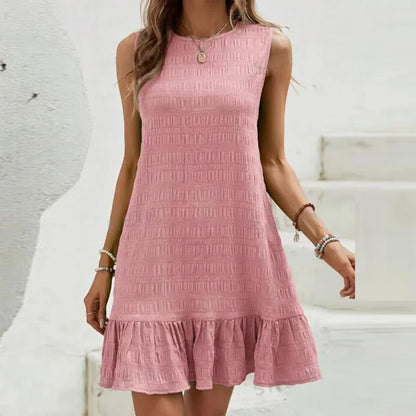 Breezy Ruffle-Hem Shift Dress
